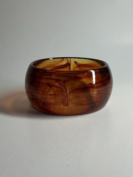 Mayamar Jewelry - Wide Resin Bangle Bracelet in Amber Brown